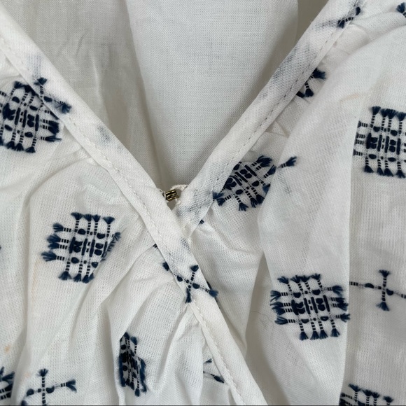 Anthropologie Blue/White Peasant Dress Size Medium - Picture 5 of 11